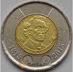 Канада монета 2 доллара 2015 200 лет сэр Джон А. Макдональд  арт. С04000
