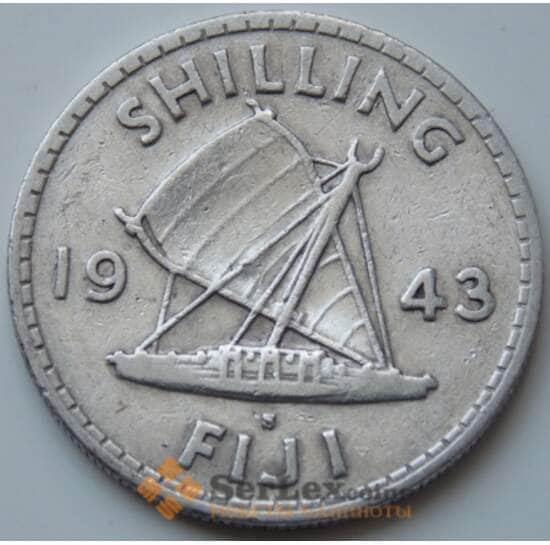 Фиджи 1 шиллинг 1943 S КМ12а VF арт. 6739