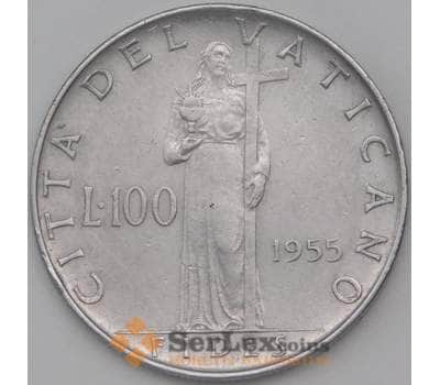 Монета Ватикан 100 лир 1955 КМ55 VF арт. 22835