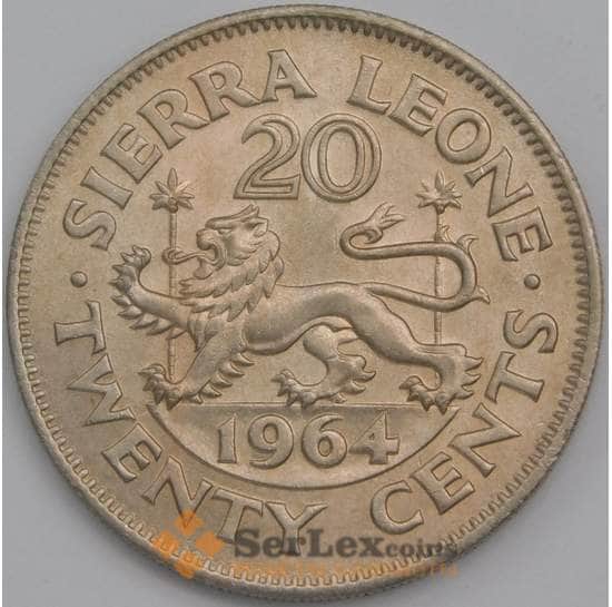 Сьерра-Леоне монета 20 центов 1964 КМ20 UNC арт. 43044