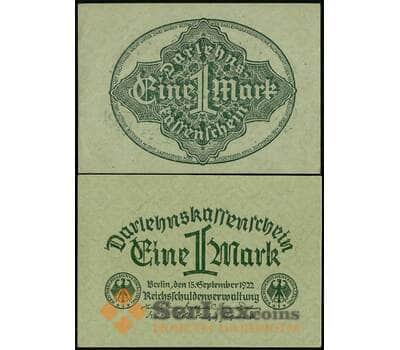 Банкнота Германия 1 марка 1922 Р61 aUNC арт. 31469