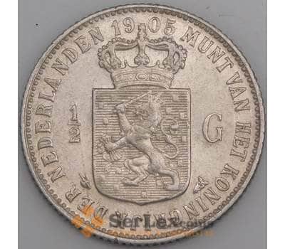 Нидерланды монета 1/2 гульдена 1905 КМ121.2 XF арт. 46049