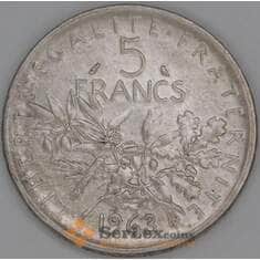Франция 5 франков 1963 КМ926 XF  арт. 53582