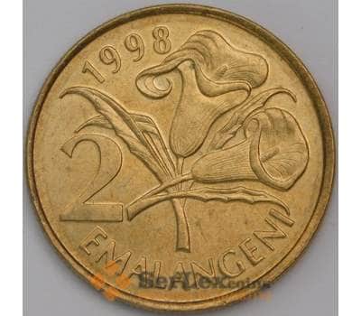 Монета Свазиленд 2 эмалангени 1998 КМ46 aUNC арт. 38964