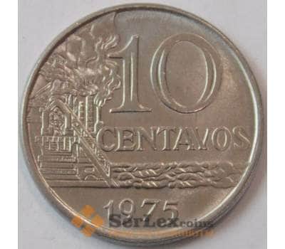 Монета Бразилия 10 сентаво 1975 КМ578.1a UNC (J05.19) арт. 17846
