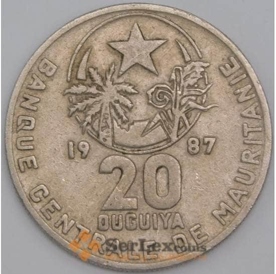 Мавритания монета 20 угий 1987 КМ5 VF арт. 44785