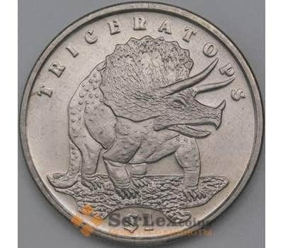 Монета Сьерра-Леоне 1 доллар 2006 КМ310 BU Трицерапторс динозавр арт. 26214