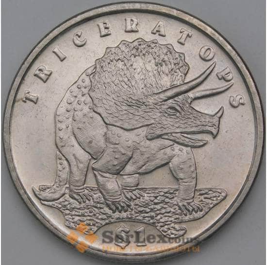 Сьерра-Леоне 1 доллар 2006 КМ310 BU Трицерапторс динозавр арт. 26214