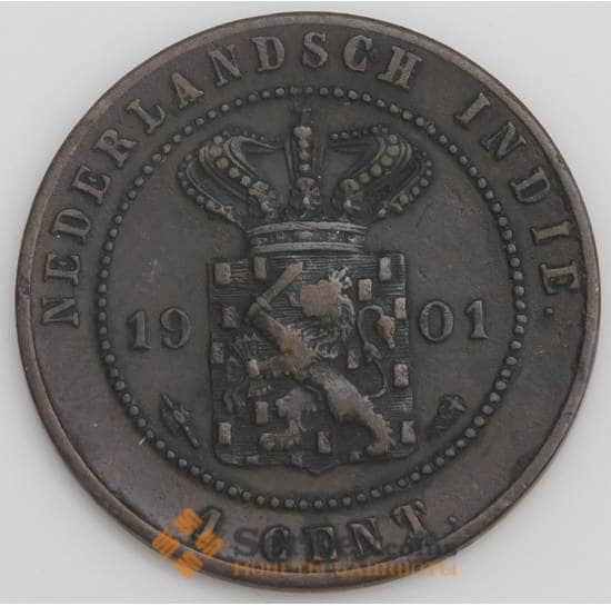 Нидерландская Восточная Индия монета 1 цент 1901 КМ307 ХF арт. 46168