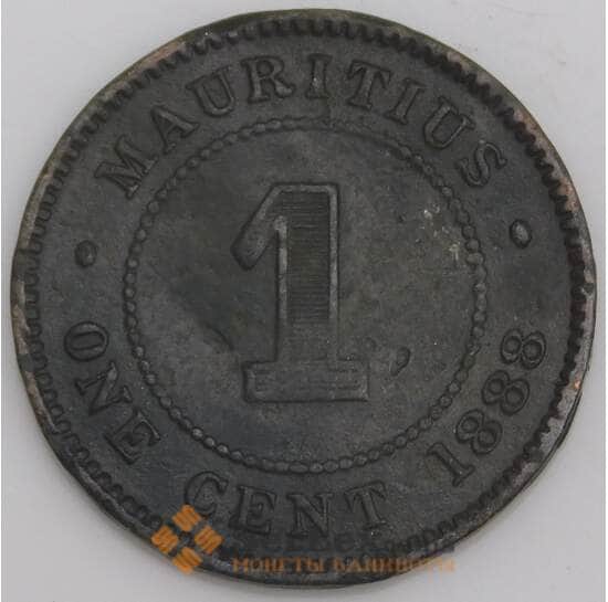 Маврикий монета 1 цент 1888 КМ7 F арт. 45793