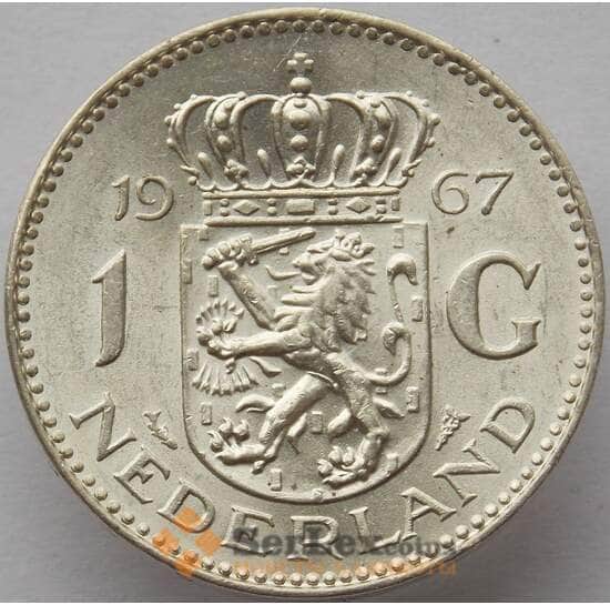 Нидерланды 1 гульден 1967 КМ184 UNC Серебро (J05.19) арт. 15099