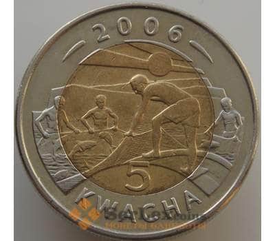 Монета Малави 5 квача 2006 КМ57 AU-aUNC Биметалл арт. 9241