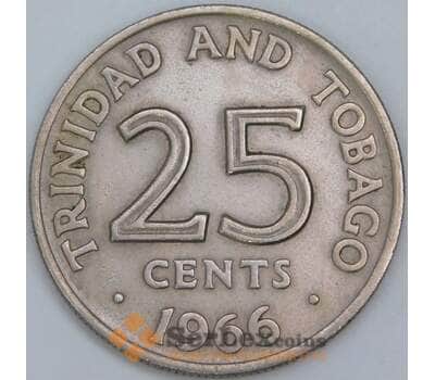 Тиринидад и Тобаго 25 центов 1966 КМ4 XF арт. 57534