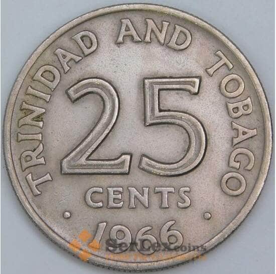 Тринидад и Тобаго 25 центов 1966 КМ4 XF арт. 57534
