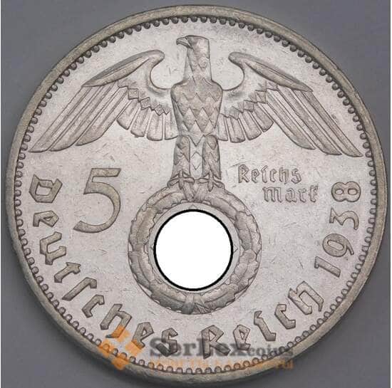 Германия монета 5 марок (рейхсмарок) 1938 A КМ94 AU арт. 42748