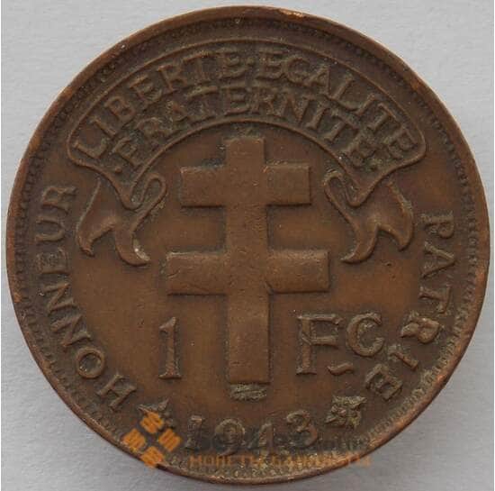 Мадагаскар 1 франк 1943 КМ3 XF (J05.19) арт. 15641
