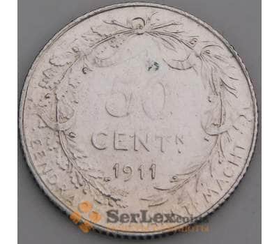 Бельгия 50 сантимов 1911 КМ71 XF DER BELGEN арт. 46640
