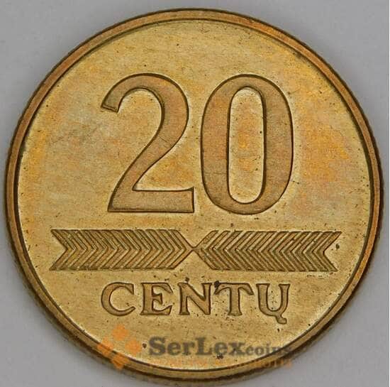 Литва 20 центов 1998 КМ107 aUNC арт. 53338