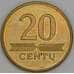 Литва 20 центов 1998 КМ107 aUNC арт. 53338