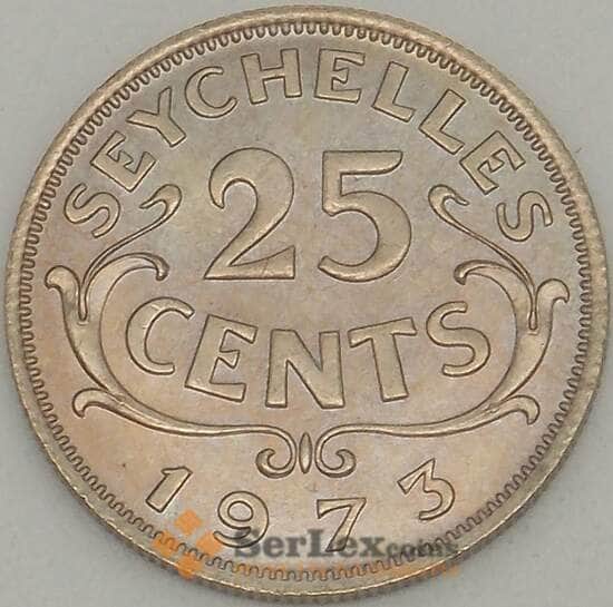 Сейшельские острова 25 центов 1973 КМ11 UNC (J05.19) арт. 18628
