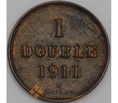 Монета Гернси 1 дубль 1911 КМ11 AU арт. 40529
