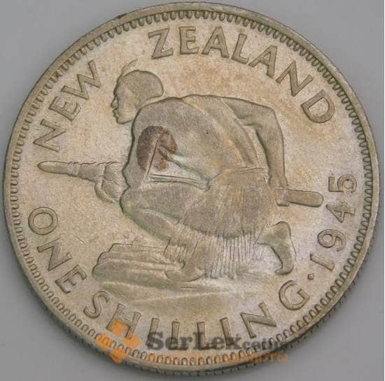 Новая Зеландия монета 1 шиллинг 1945 КМ9 VF арт. 46589