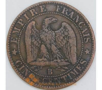 Франция 5 сантимов 1853 B КМ777 VF арт. 56496