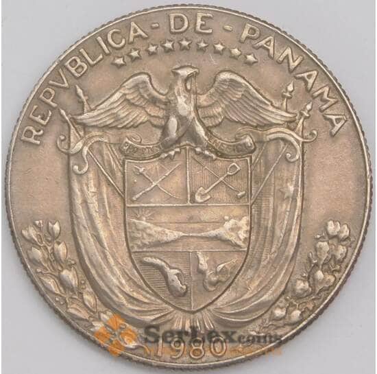 Панама монета 1/2 бальбоа 1980 КМ12.b XF арт. 41286