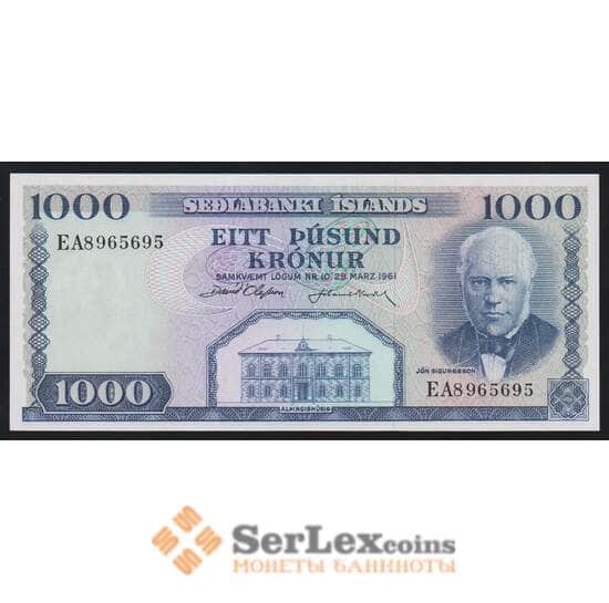 Исландия 1000 крон 1961 Р46а(6) UNC арт. 53611