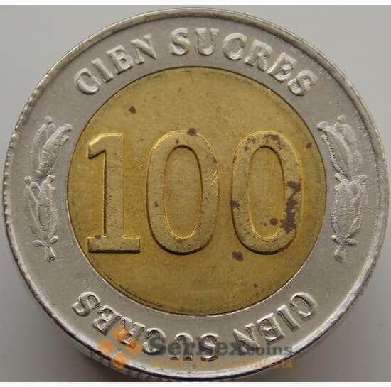 Эквадор 100 сукре 1997 КМ101 UNC дефекты арт. 9002