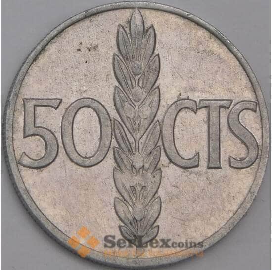 Испания 50 сентимо 1966 КМ795 АU Франко арт. 39261