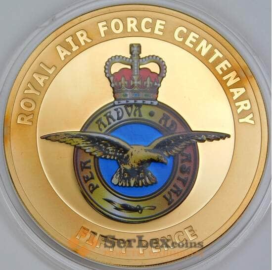 Гернси 50 пенсов 2018 UC236 Proof 100 лет Королевским ВВС Великобритании арт. 56555 Гернси 50 пенсов 2018 UC236 Proof 100 лет Королевским ВВС Великобритании арт. 56555