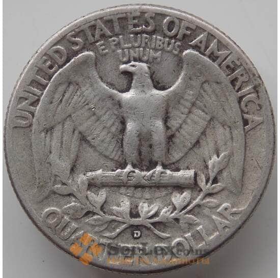 США 25 центов квотер 1949 D KM164 VF арт. 12281