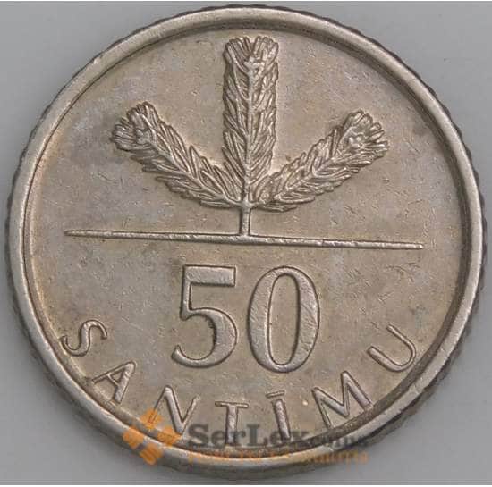 Латвия монета 50 сантимов 1992-2009 КМ13 AU арт. 45546