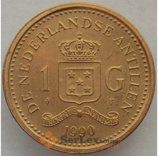 Нидерландские Антиллы 1 гульден 1990 КМ37 UNC (J05.19) арт. 15658