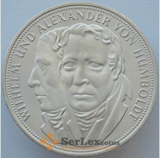 Германия 5 марок 1967 КМ120 UNC Серебро Гумбольдт (J05.19) арт. 15964