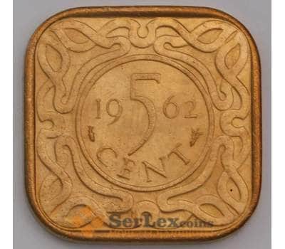 Суринам монета 5 центов 1962 КМ12 UNC арт. 41486