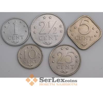 Нидерландские Антиллы набор монет 1 2,5 5 10 25 центов (5 шт.) 1979-1985 aUNC арт. 46223