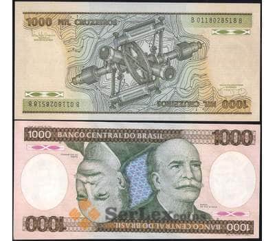 Банкнота Бразилия 1000 крузейро 1981-1985 Р201 UNC арт. 12763