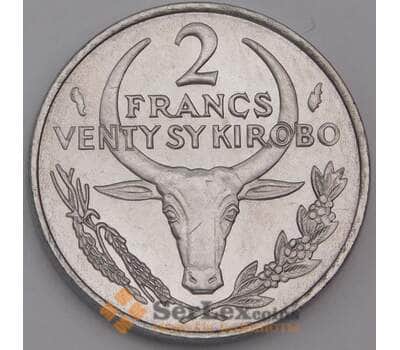 Мадагаскар монета 2 франка 1980 КМ9 UNC  арт. 44714