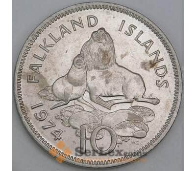Фолклендские острова 10 пенсов 1974 КМ5.1 XF пятна арт. 56248