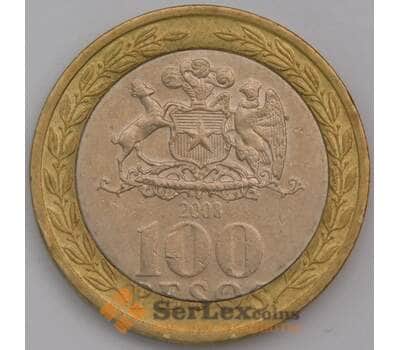Монета Чили 100 песо 2008 КМ236 XF арт. 39577