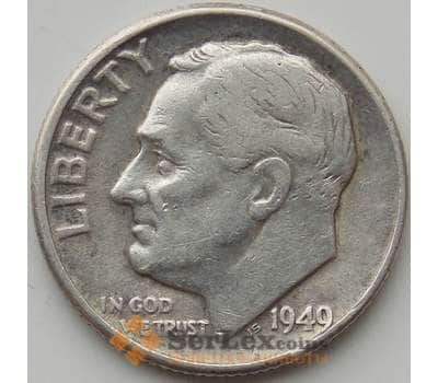 Монета США дайм 10 центов 1949 D КМ195 VF арт. 11489