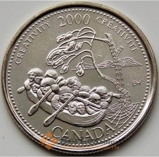 Канада 25 центов 2000 КМ379 UNC Креативность арт. С04202