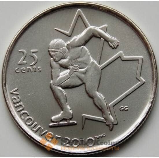 Канада 25 центов 2009 КМ842 Ванкувер Конькобежный спорт UNC арт. 22873