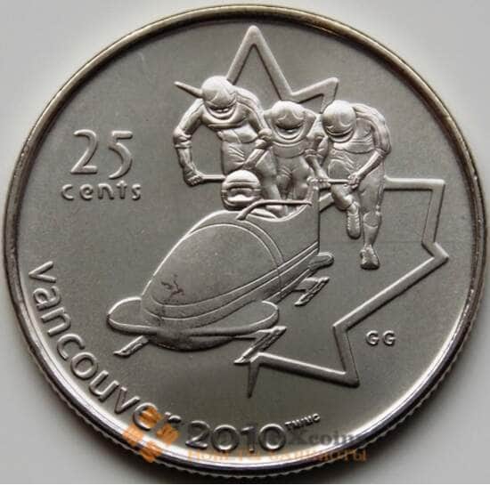 Канада 25 центов 2008 КМ841 Ванкувер Бобслей UNC арт. С04209
