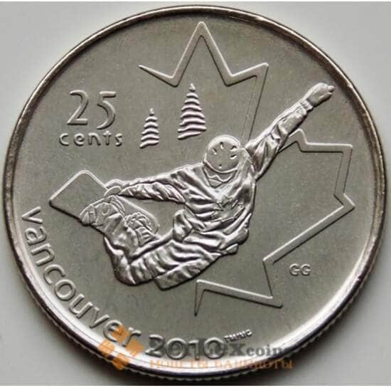 Канада 25 центов 2008 КМ768 Ванкувер Сноуборд UNC арт. C04210