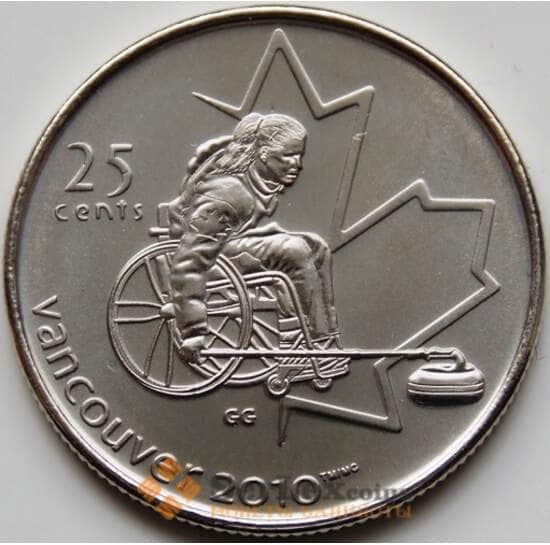 Канада 25 центов 2007 КМ684 Ванкувер Параолимпийский Керлинг UNC арт. С04214