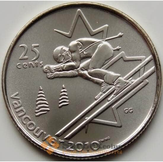 Канада 25 центов 2007 КМ686 Ванкувер Горные лыжи UNC арт. С04217
