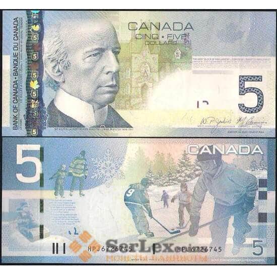 Канада 5 долларов 2006 мод. Р101A UNC Хоккей арт. В01101